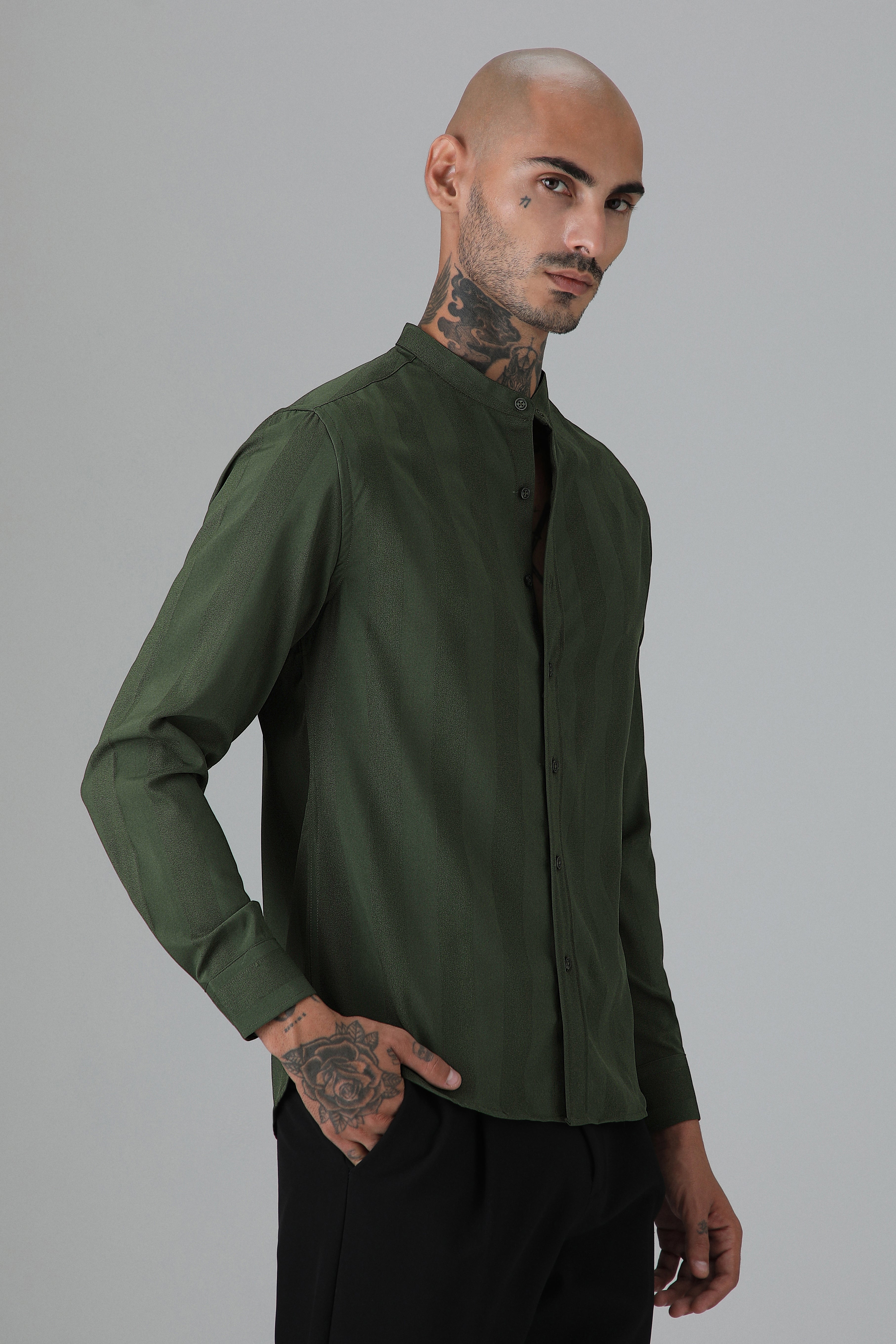 Sage Green Shein Patterned Shirt