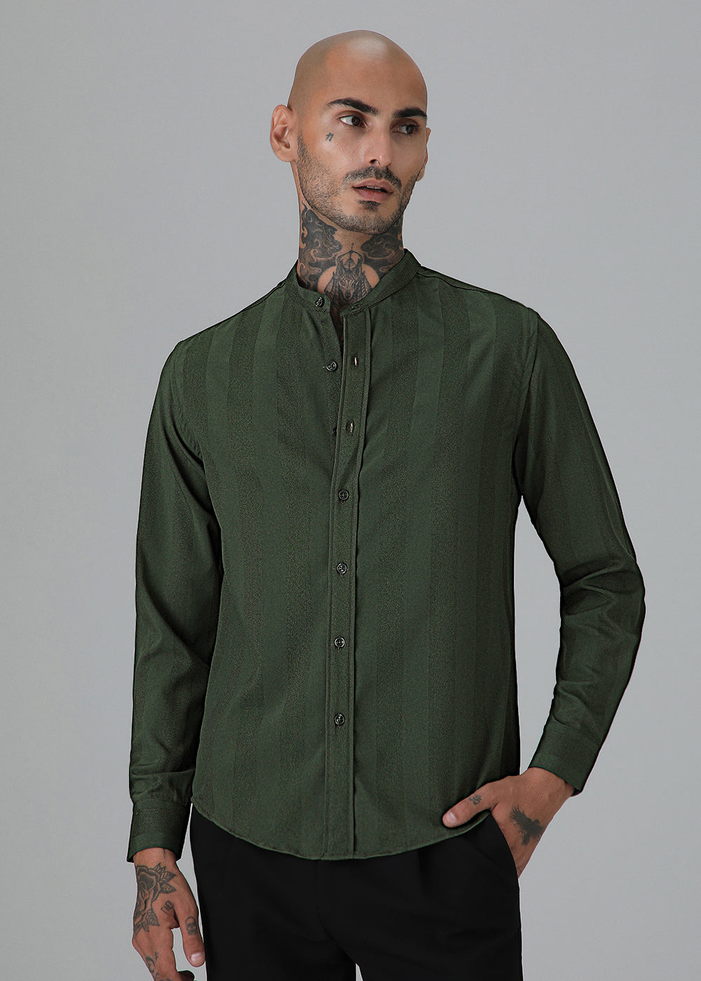 Sage Green Shein Patterned Shirt