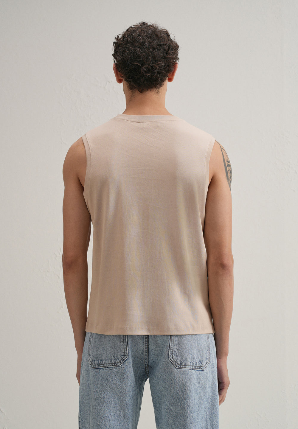Sand Beige Printed Tank