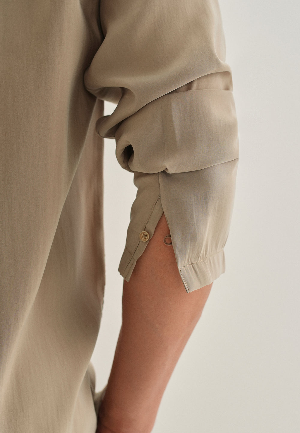 Sand Brown Loop Button-Down Plain Shirt