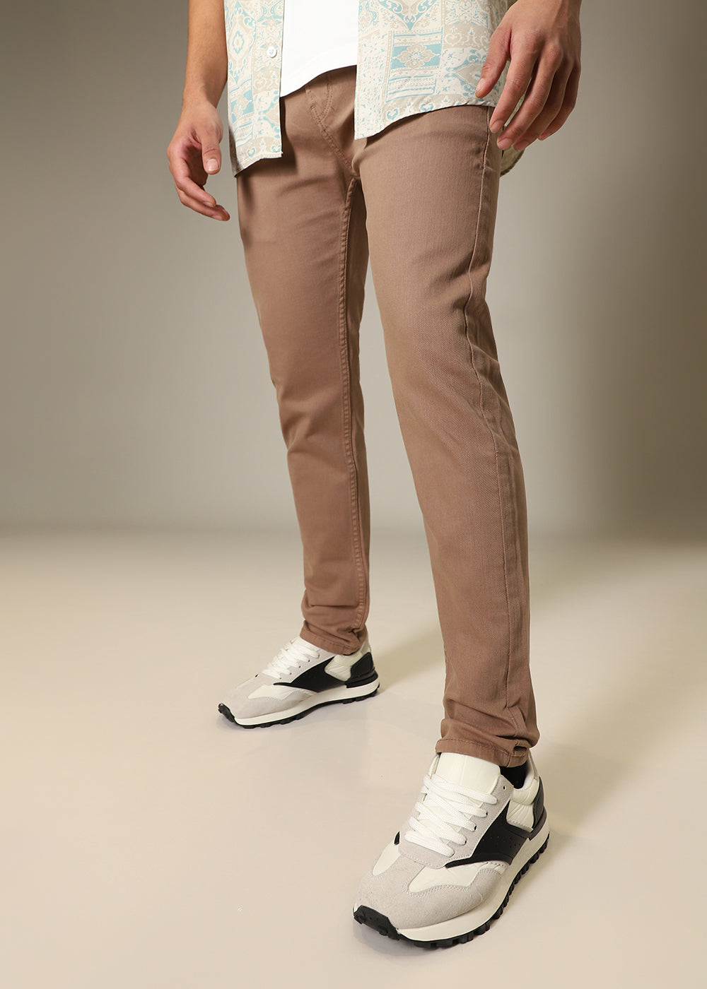 Sand Brown Slim fit Jeans