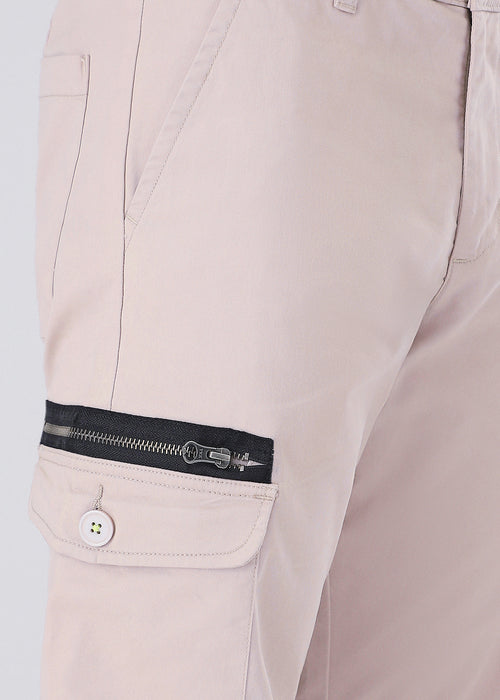 Sand Pink Elasticated Cargo Pant