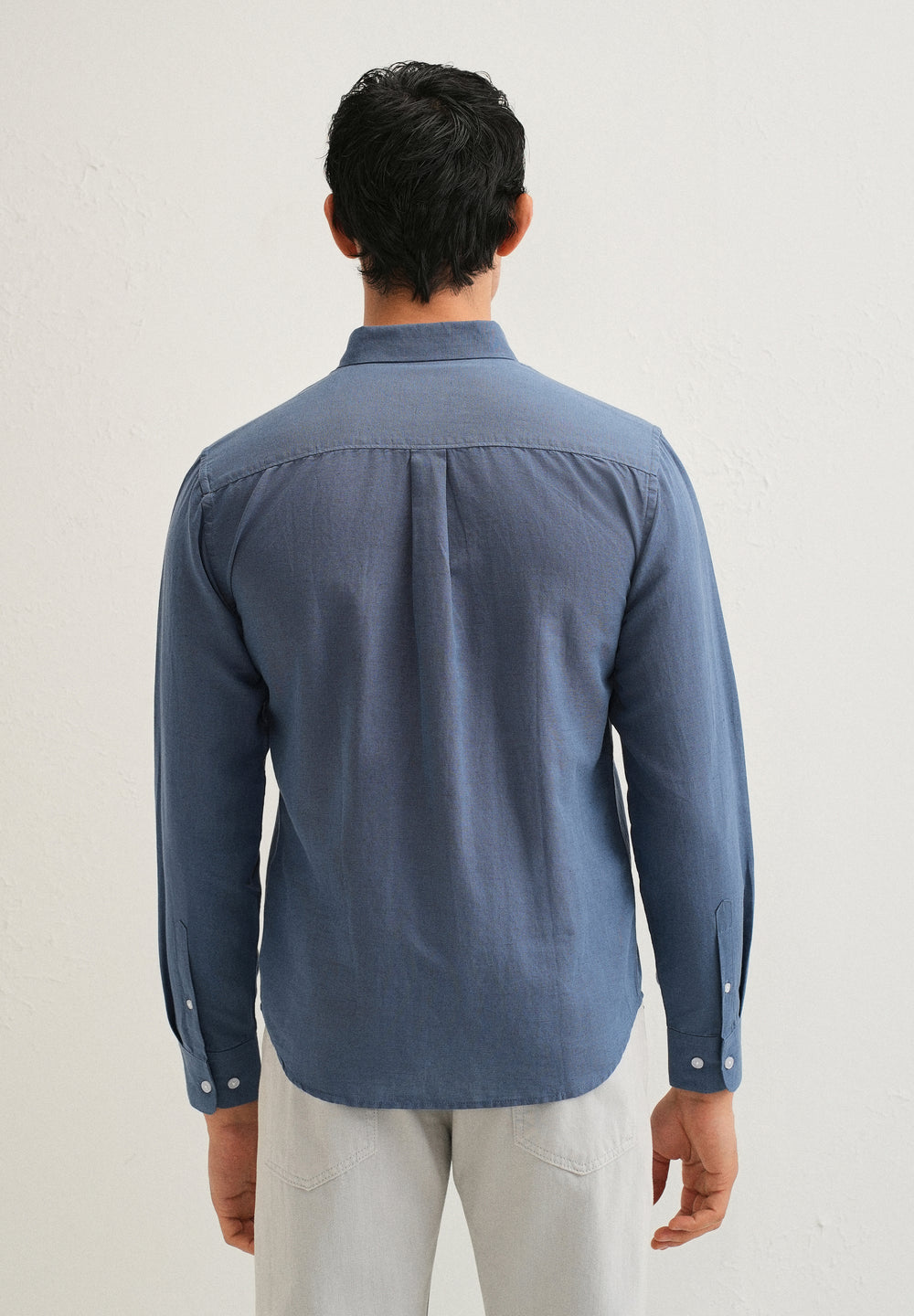 Sapphire Blue Cotton Linen Shirt