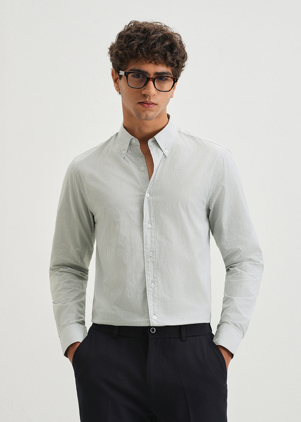 Sapphire Blue Pin Striped Shirt
