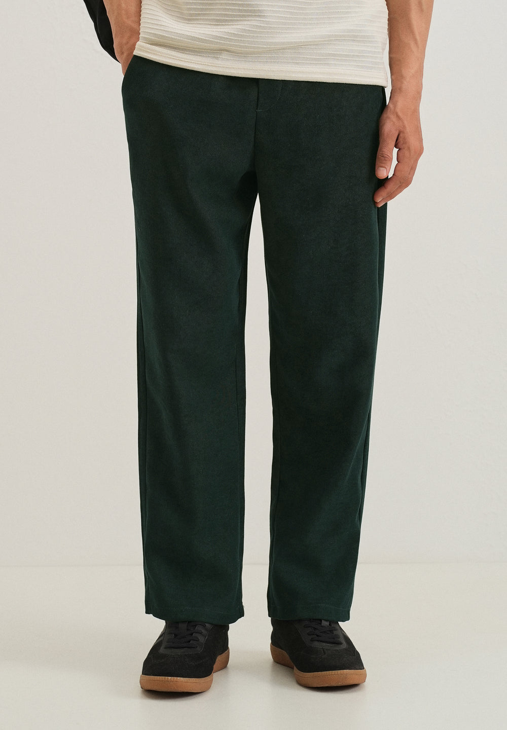 Scarab Green Thin-Corduroy Trousers