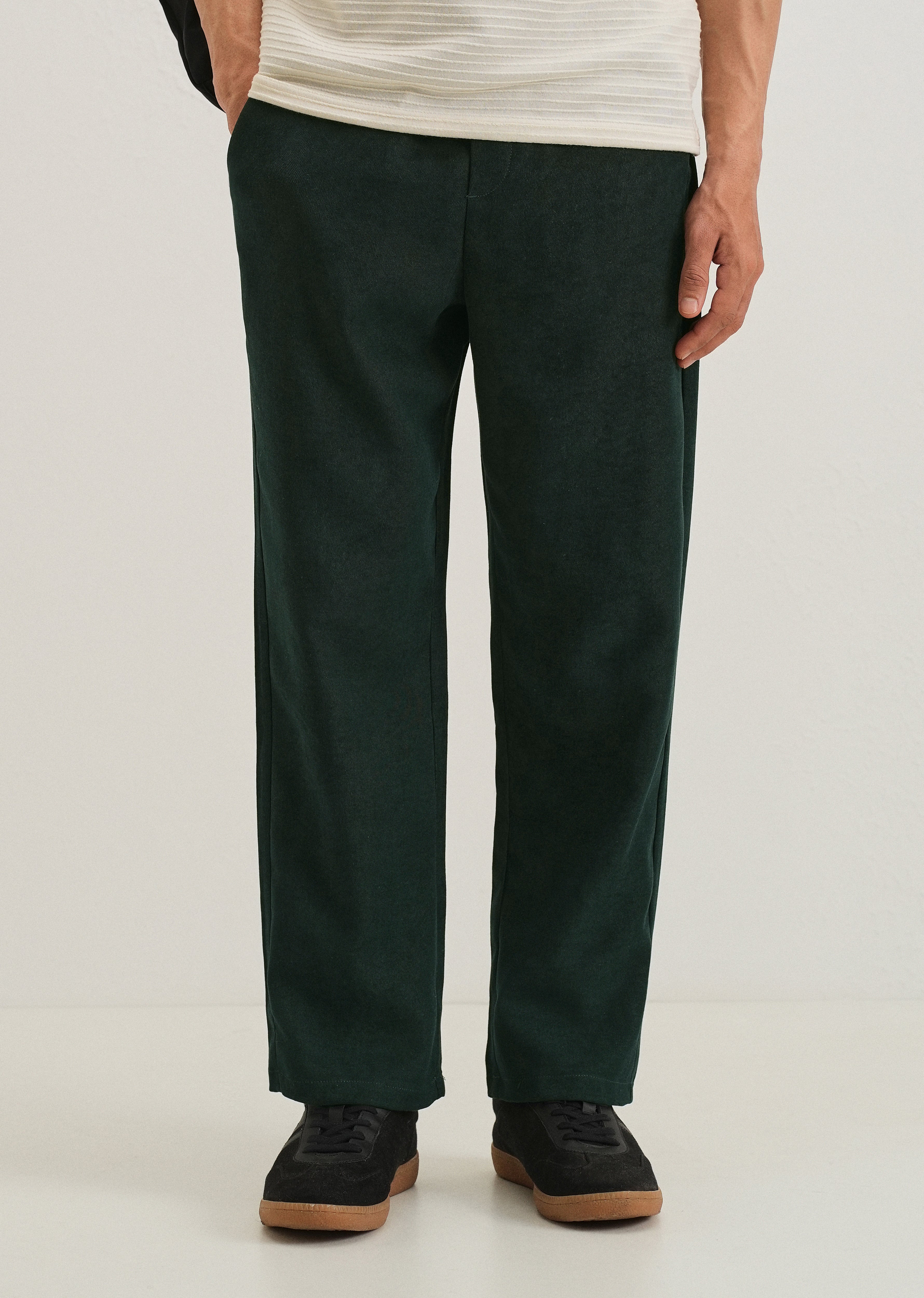 Scarab Green Thin-Corduroy Trousers