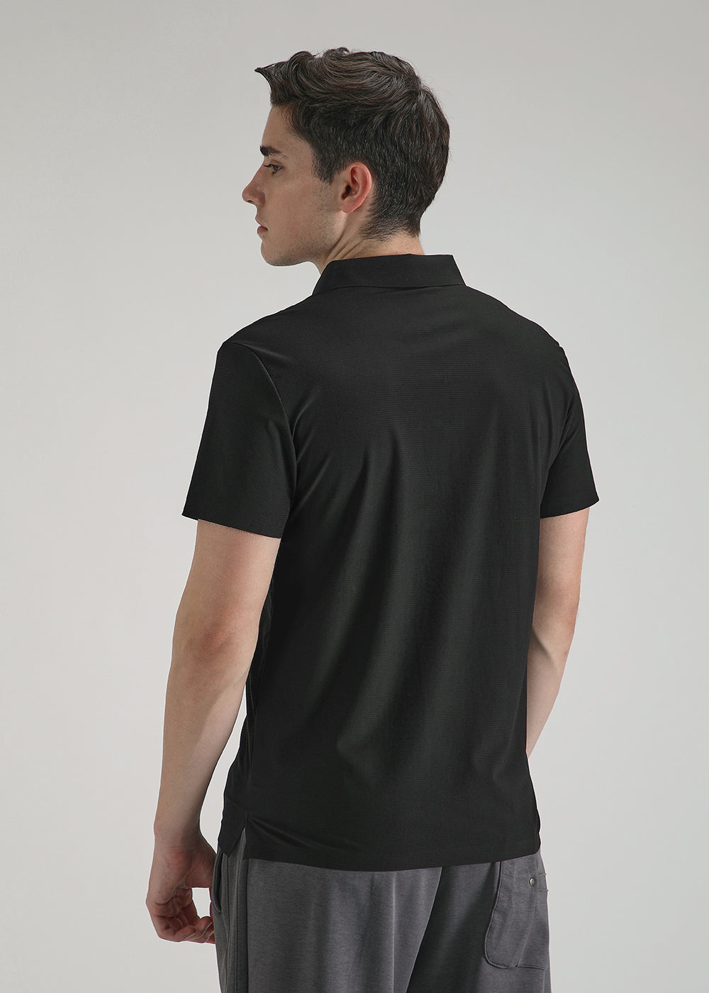 Self Black Stitchless Polo T-shirt