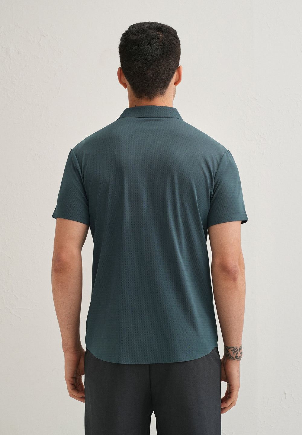 Self Pattern Cyan Stitchless Shirt