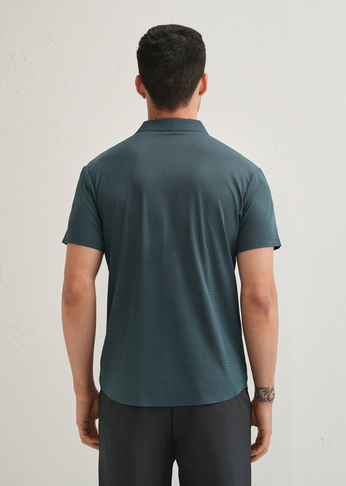 Self Pattern Cyan Stitchless Shirt