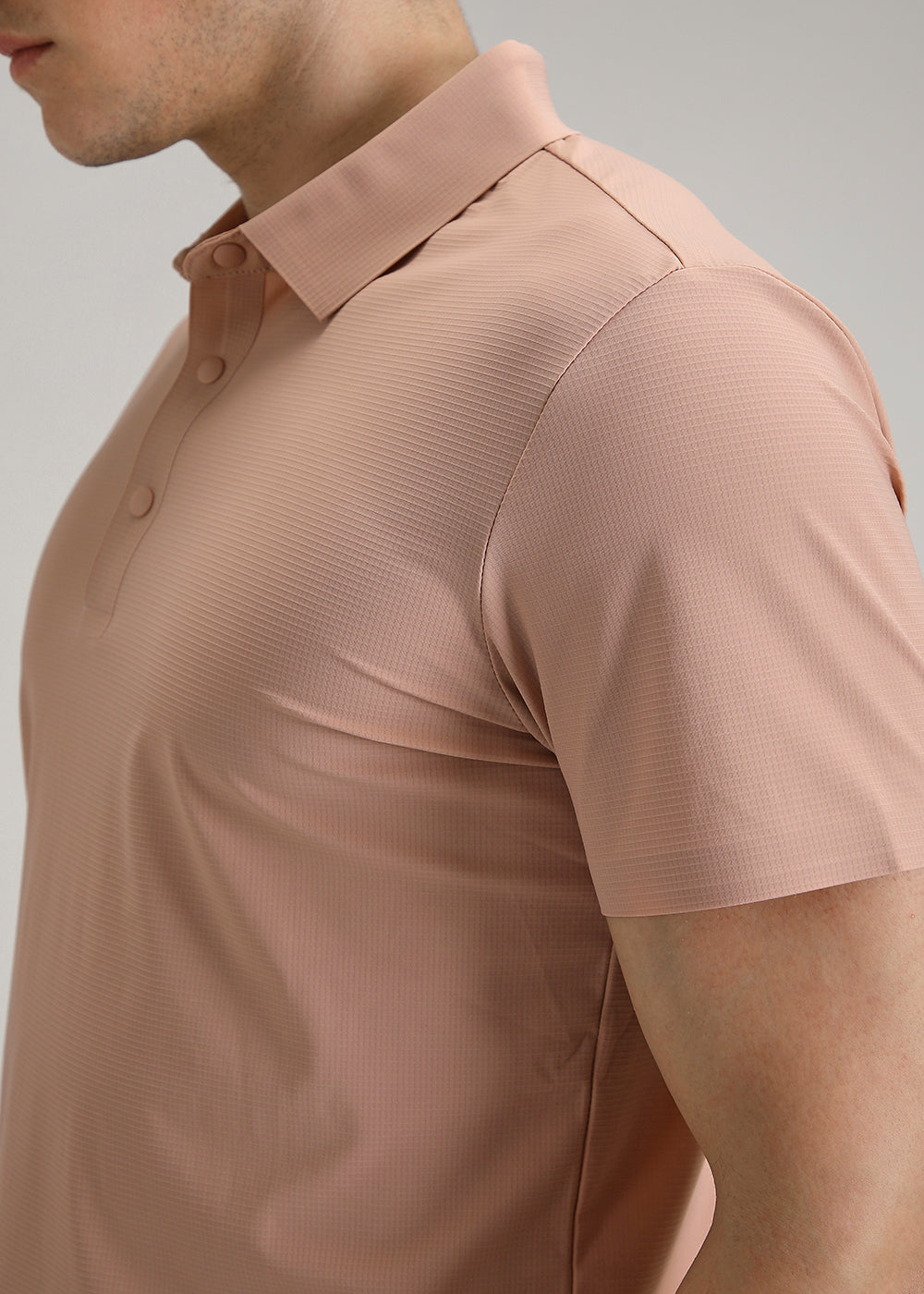 Self Peach Stitchless Polo T-shirt