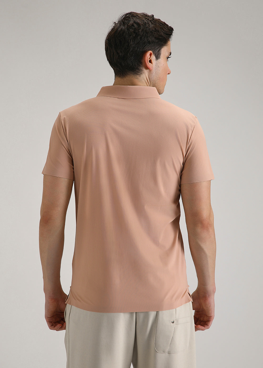 Self Peach Stitchless Polo T-shirt