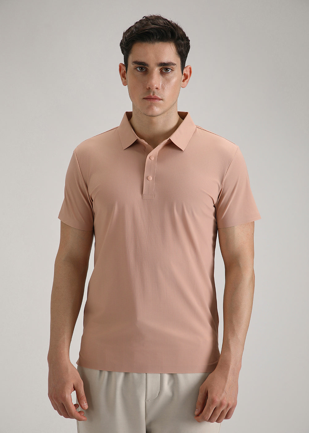 Self Peach Stitchless Polo T-shirt