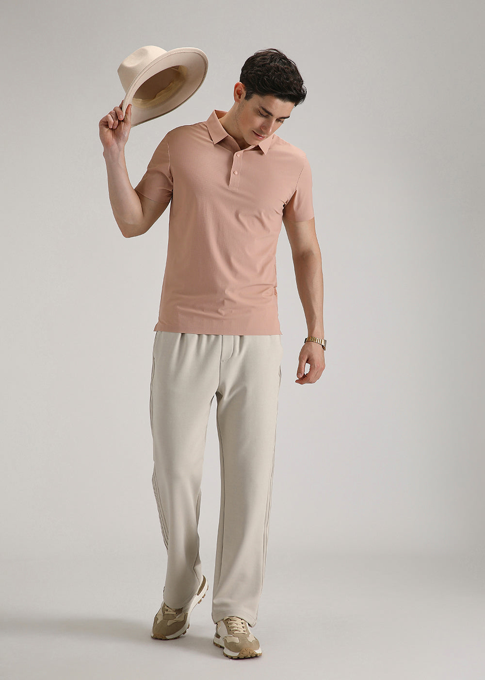 Self Peach Stitchless Polo T-shirt