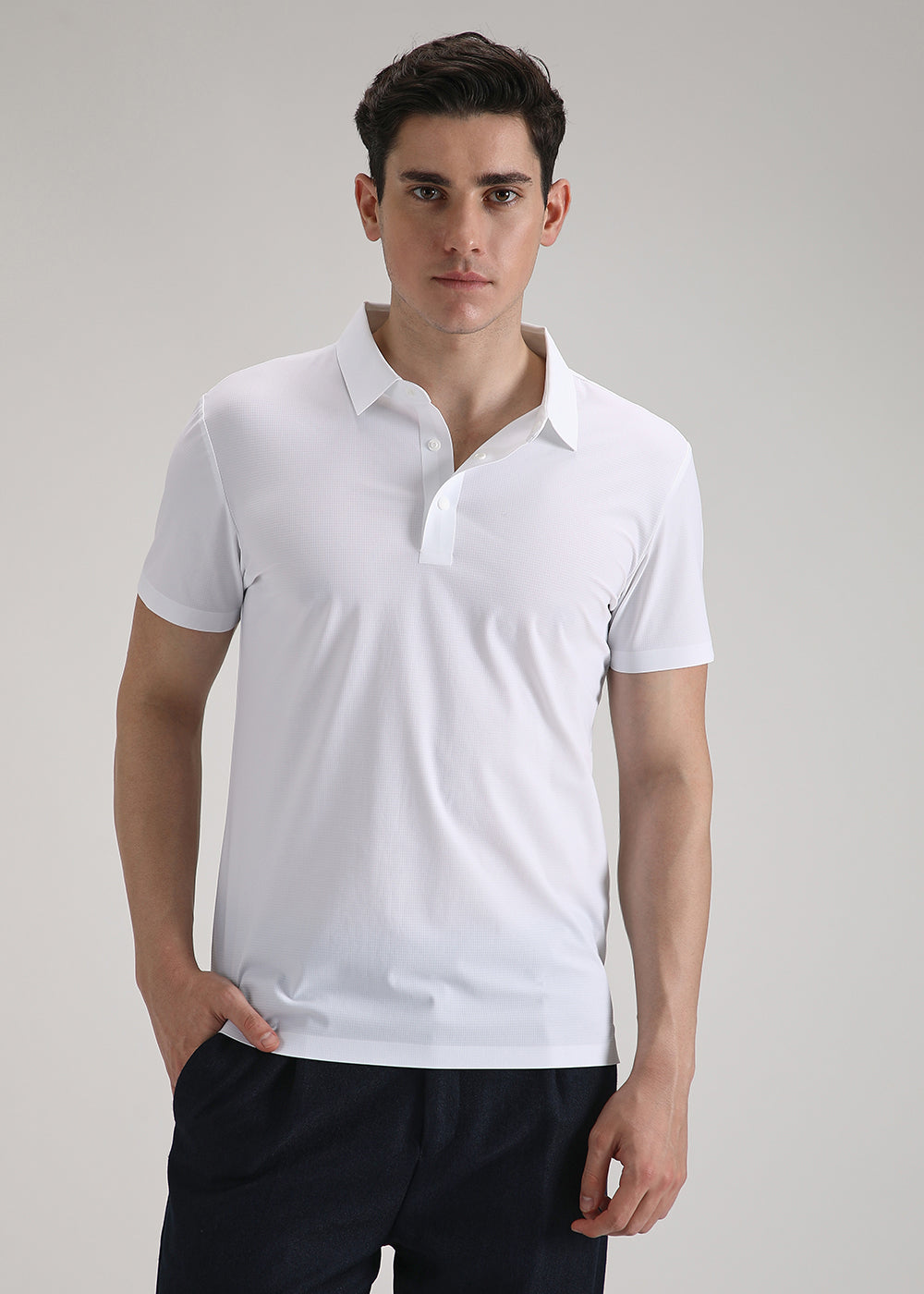 Self White Stitchless Polo T-shirt