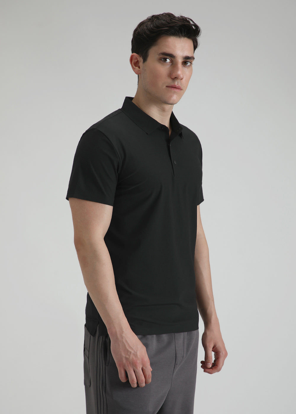 Self Black Stitchless Polo T-shirt