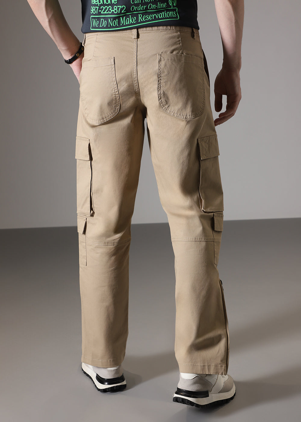 Sepia Brown Zipper Cargo Pant