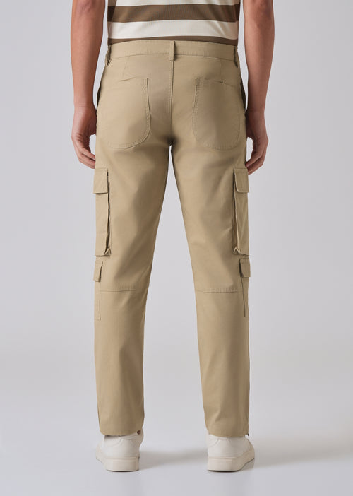 Sepia Brown Zipper Cargo Pant