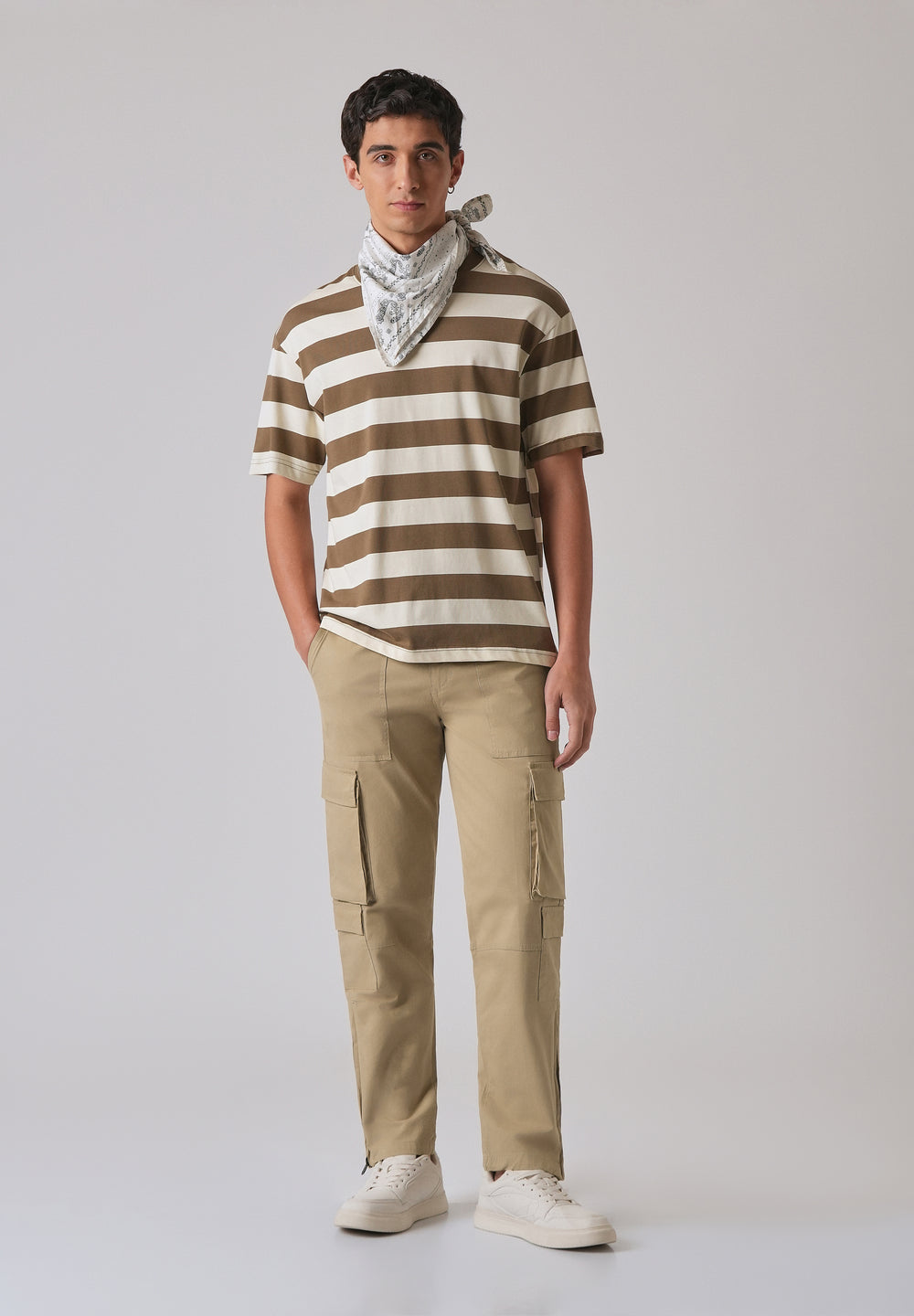 Sepia Brown Zipper Cargo Pant