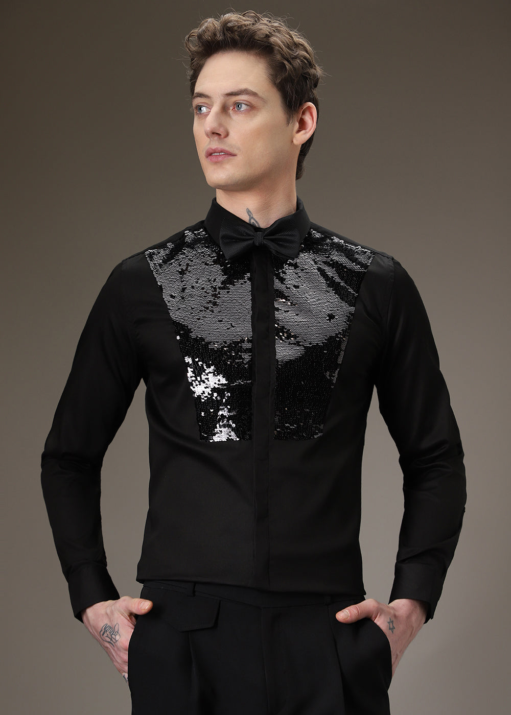 Sequence Debonair Designer Black Shirt