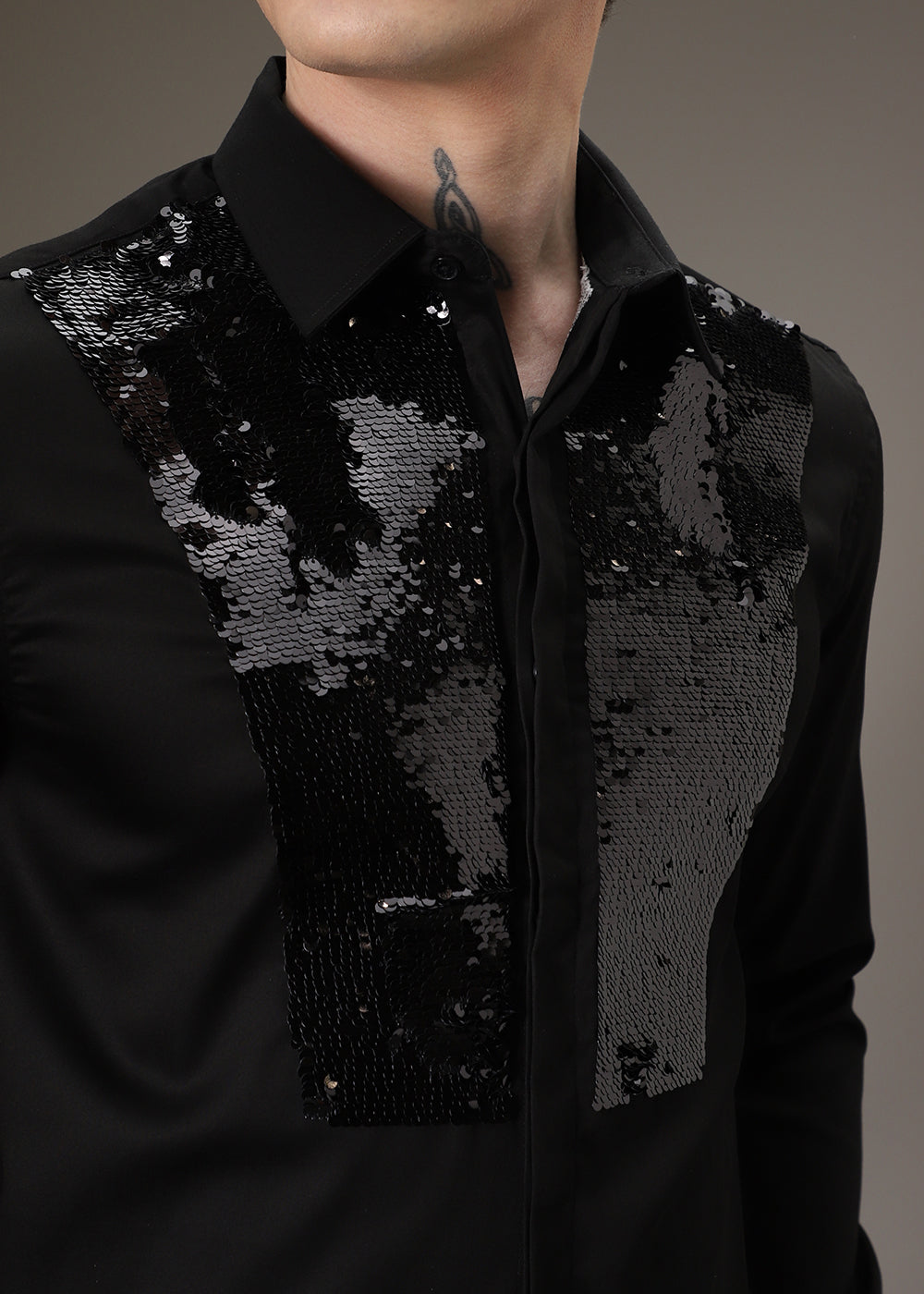 Sequence Debonair Designer Black Shirt