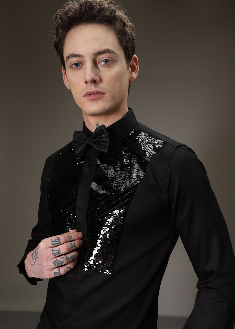 Sequence Debonair Designer Black Shirt