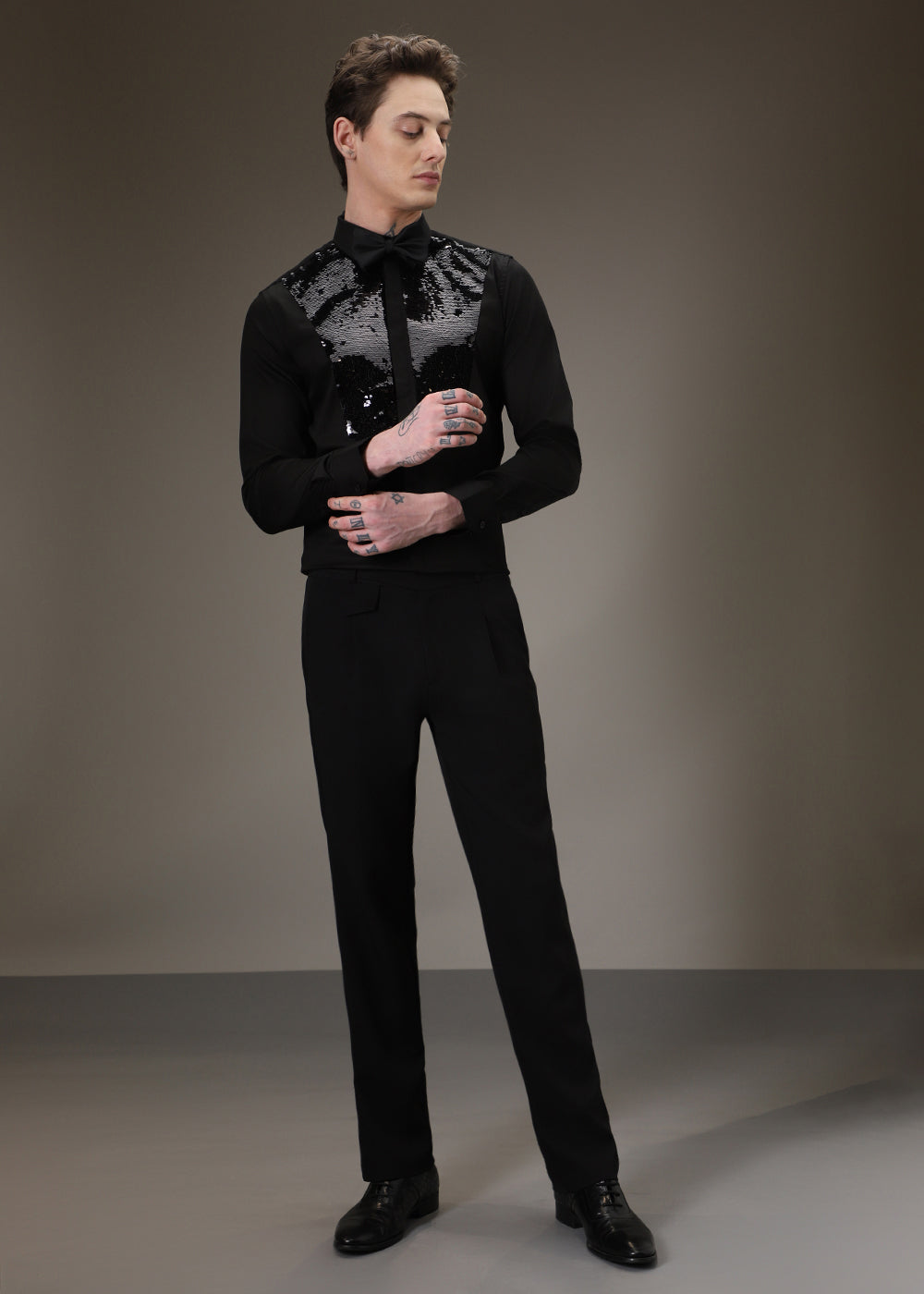 Sequence Debonair Designer Black Shirt