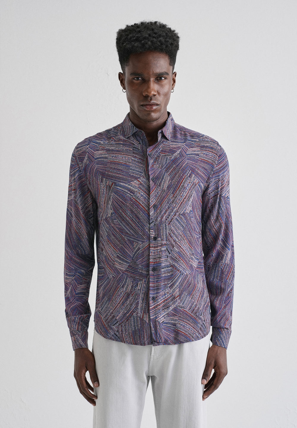 Serene Strokes Violet Feather Shirt