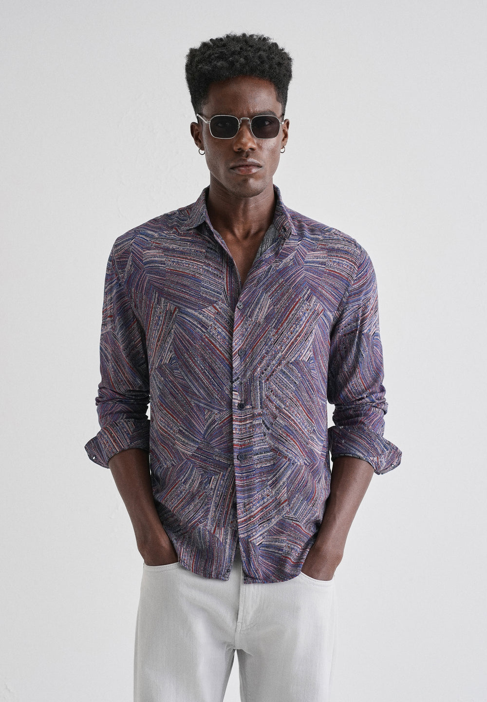 Serene Strokes Violet Feather Shirt