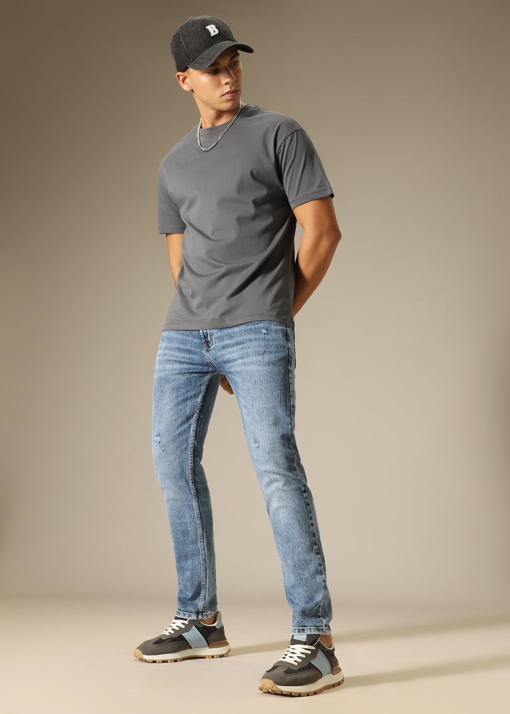 Shadow Blue Ankle Slim Fit Jeans