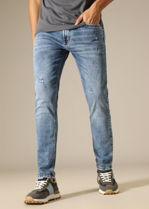 Shadow Blue Ankle Slim Fit Jeans