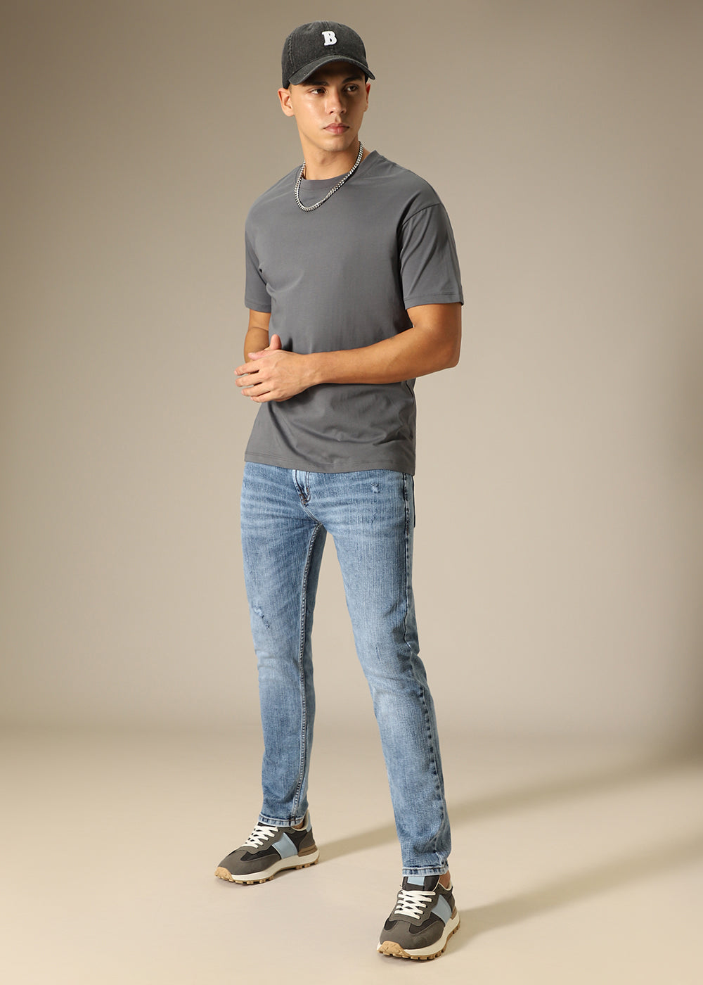 Shadow Blue Ankle Slim Fit Jeans