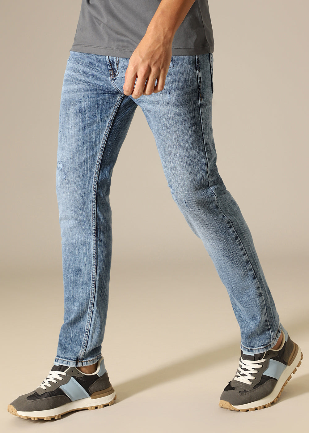 Shadow Blue Ankle Slim Fit Jeans