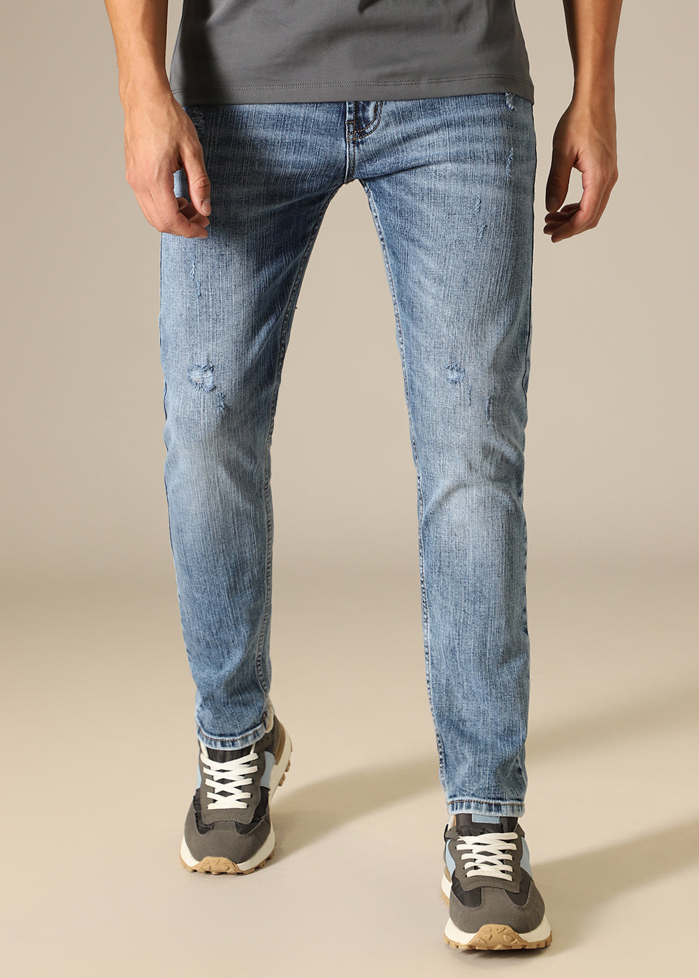 Shadow Blue Ankle Slim Fit Jeans