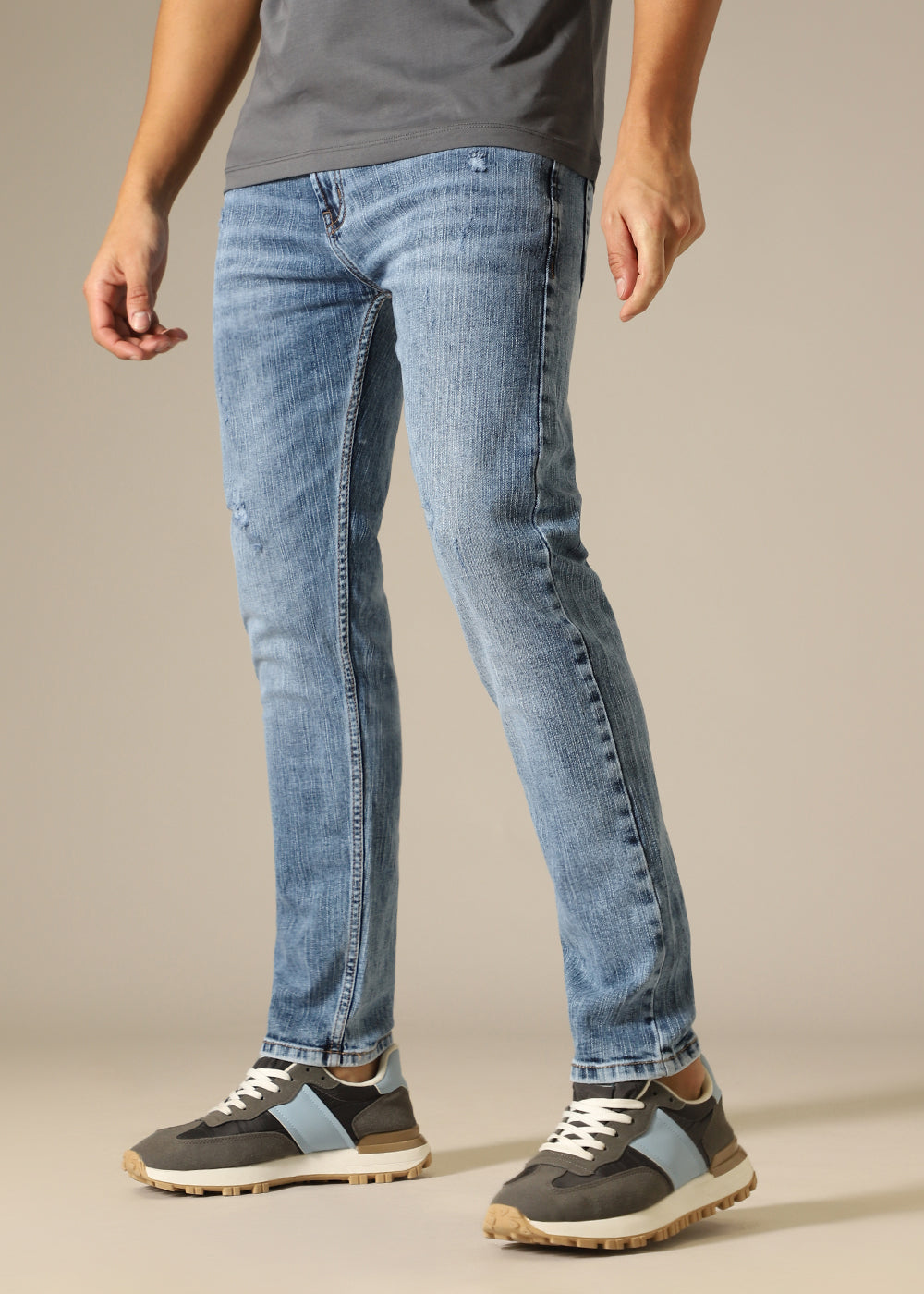 Shadow Blue Ankle Slim Fit Jeans