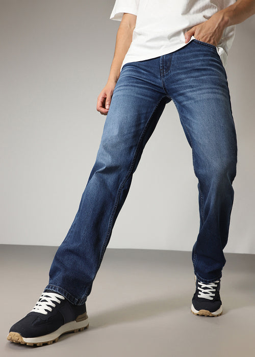 Shady Blue Straight Fit Denim