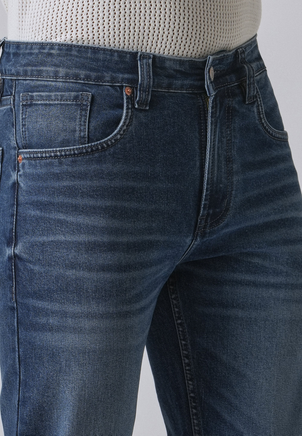 Shady Blue Straight Fit Denim