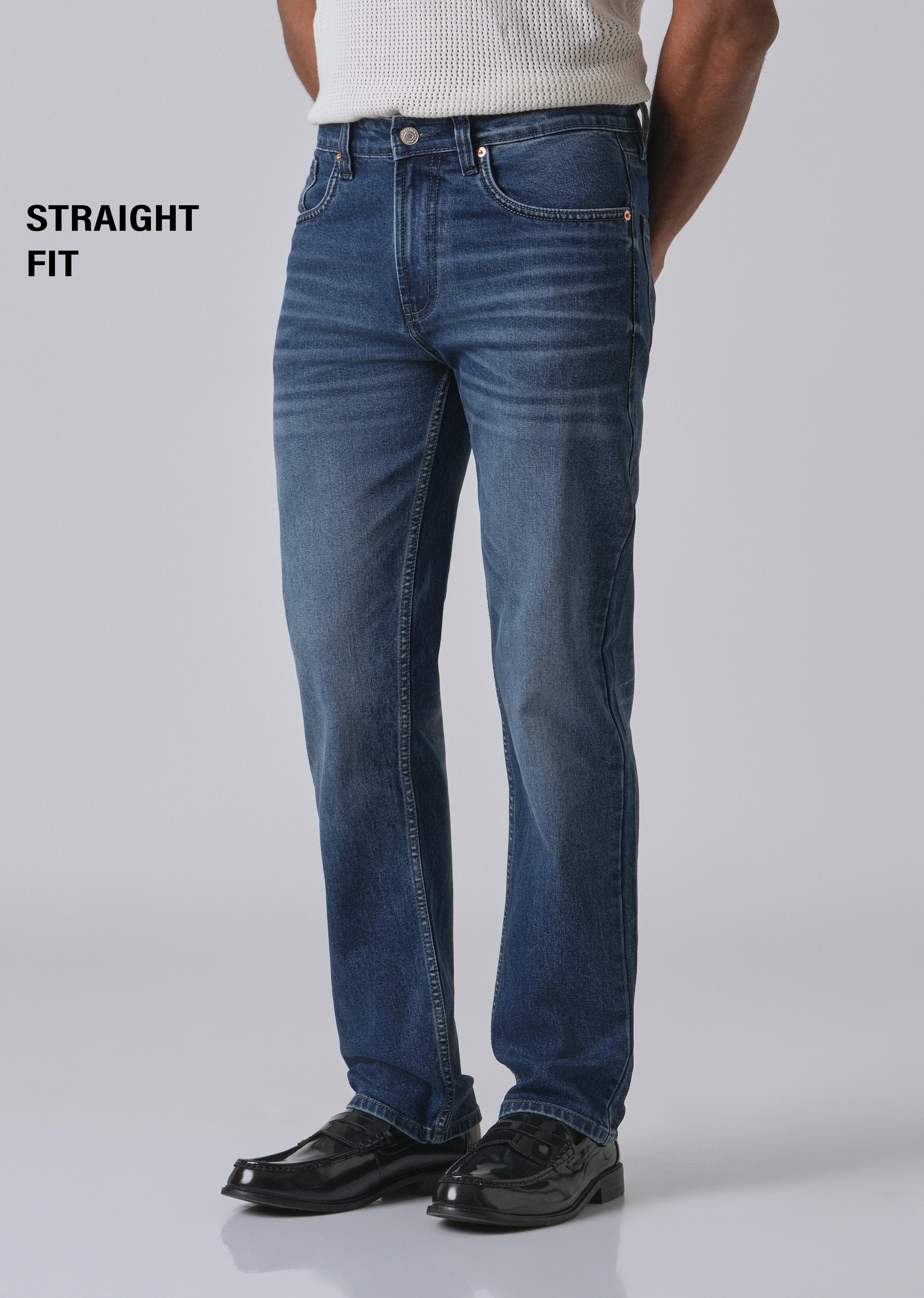 Shady Blue Straight Fit Denim