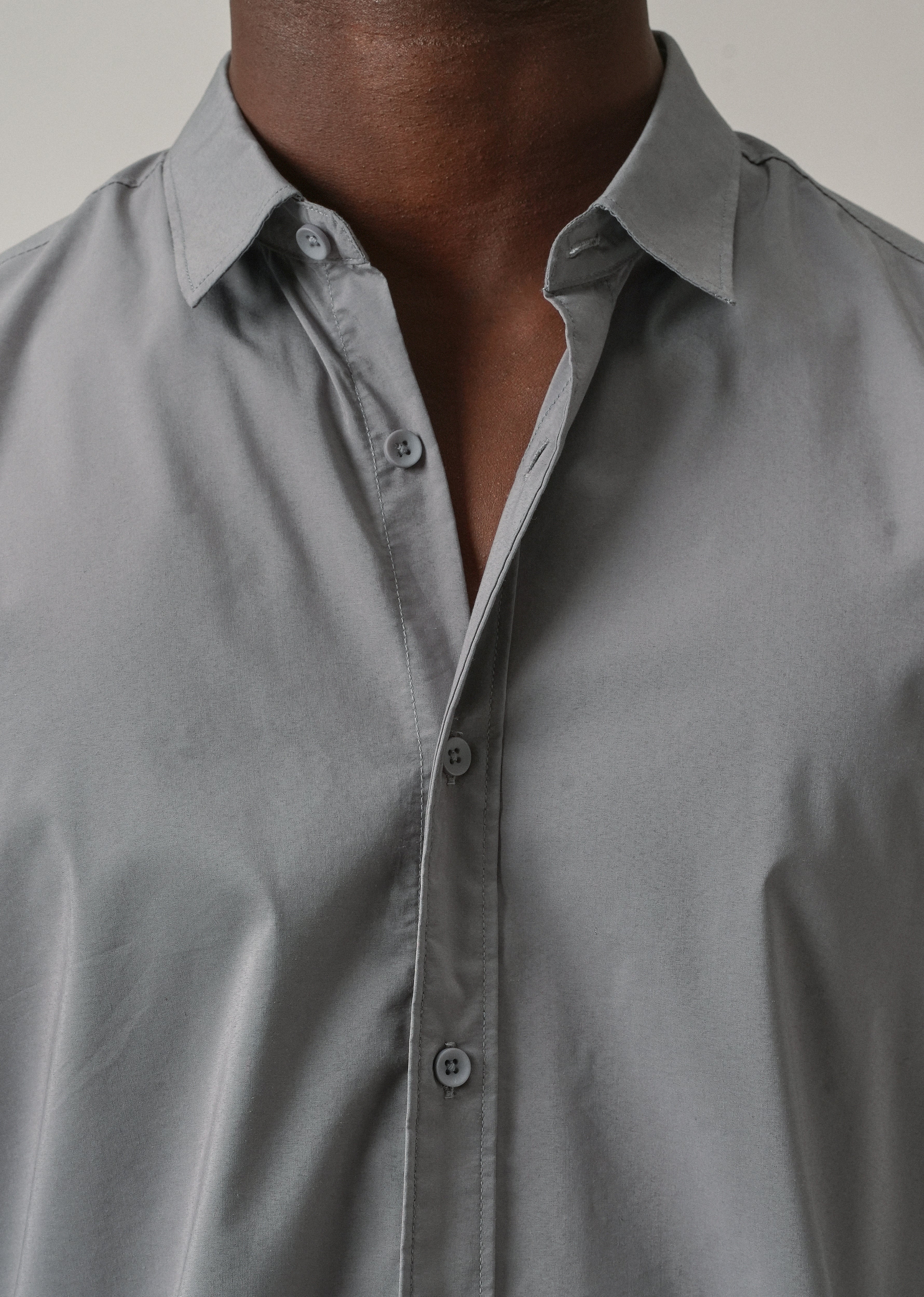 Shale Grey Plain Cotton Shirt