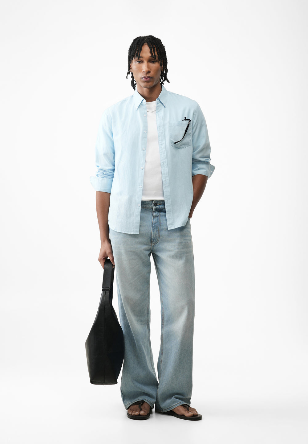 Sky Blue Cotton Linen Shirt
