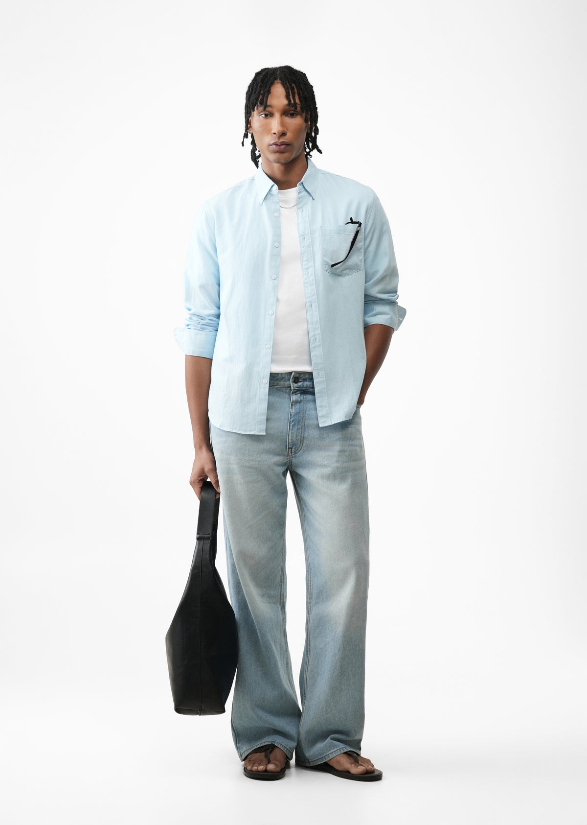 Sky Blue Cotton Linen Shirt