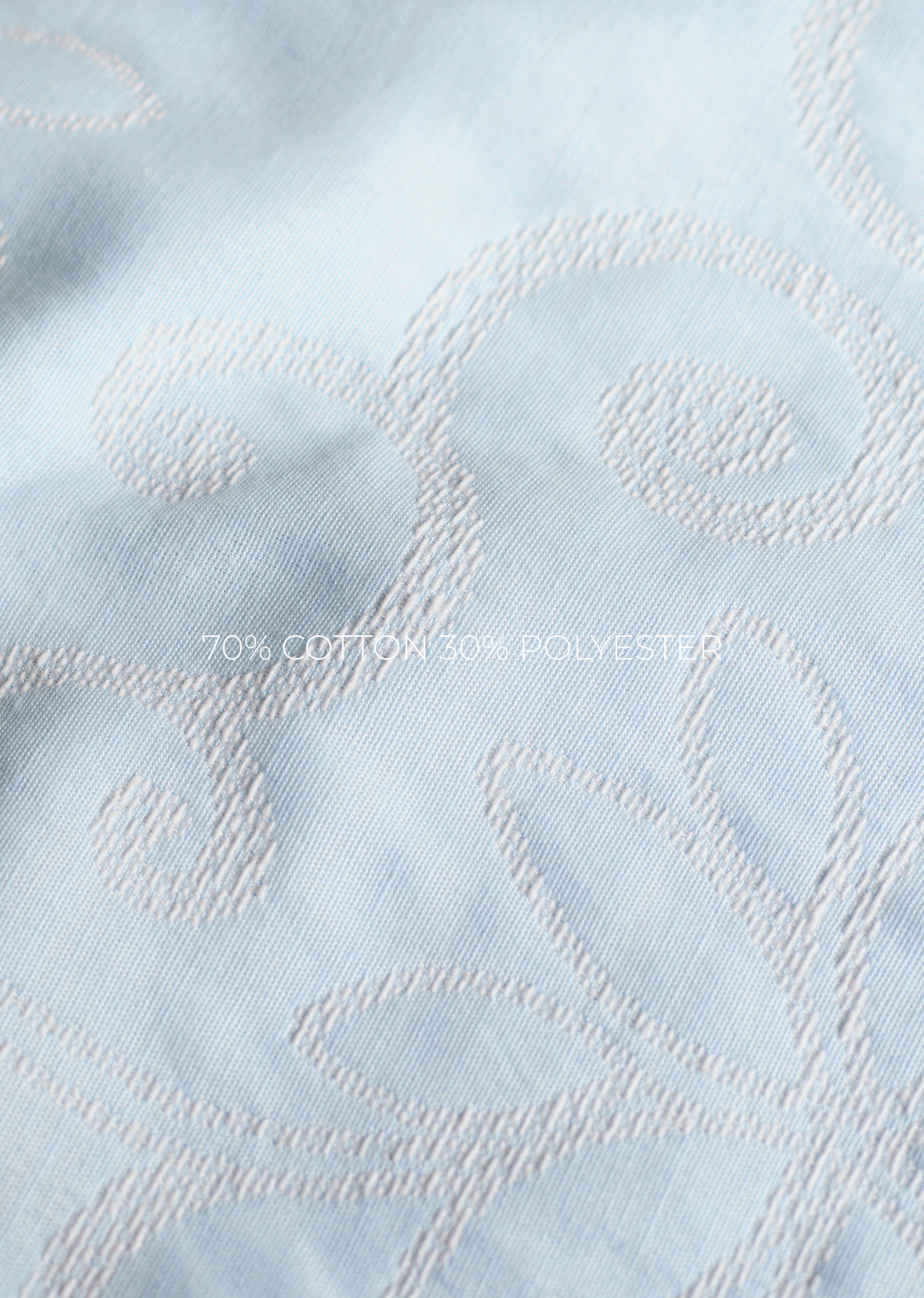 Sky Blue Floral Jacquard Shirt