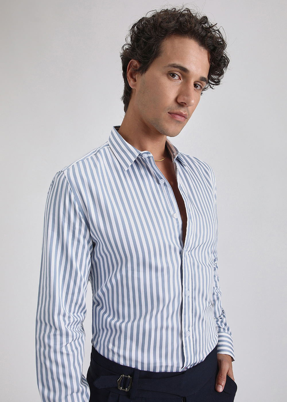 Sky Blue Pin Stripe Shirt