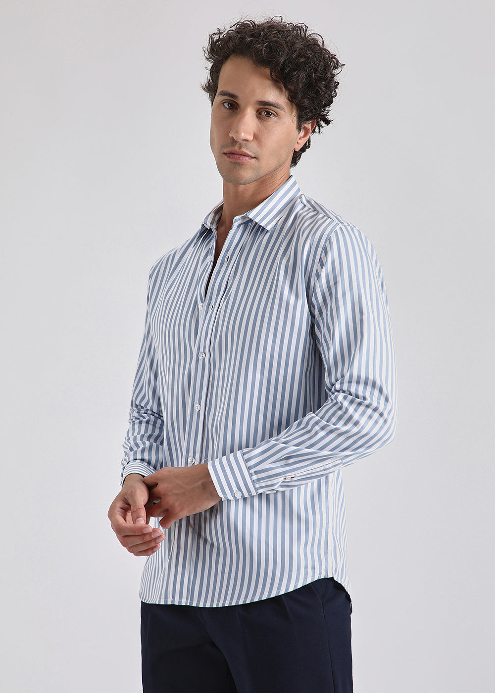 Sky Blue Pin Stripe Shirt