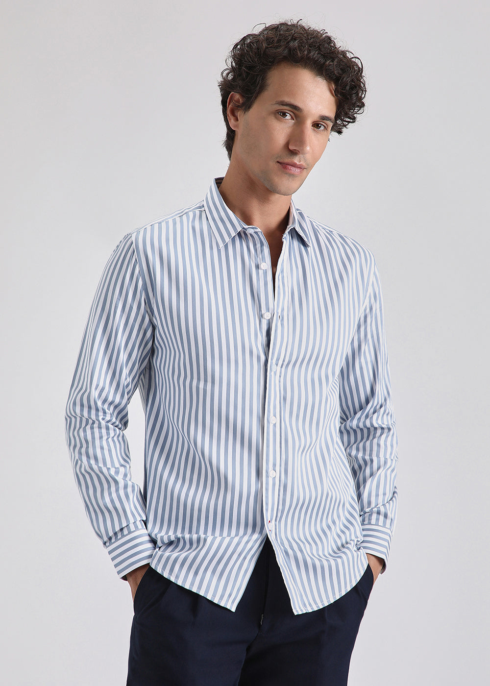 Sky Blue Pin Stripe Shirt