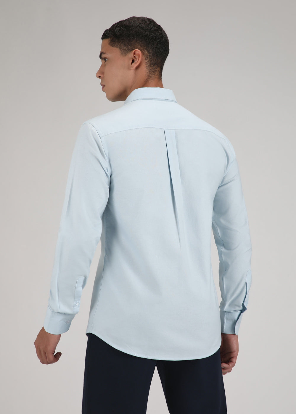 Sky Blue Plain Cotton Oxford Shirt