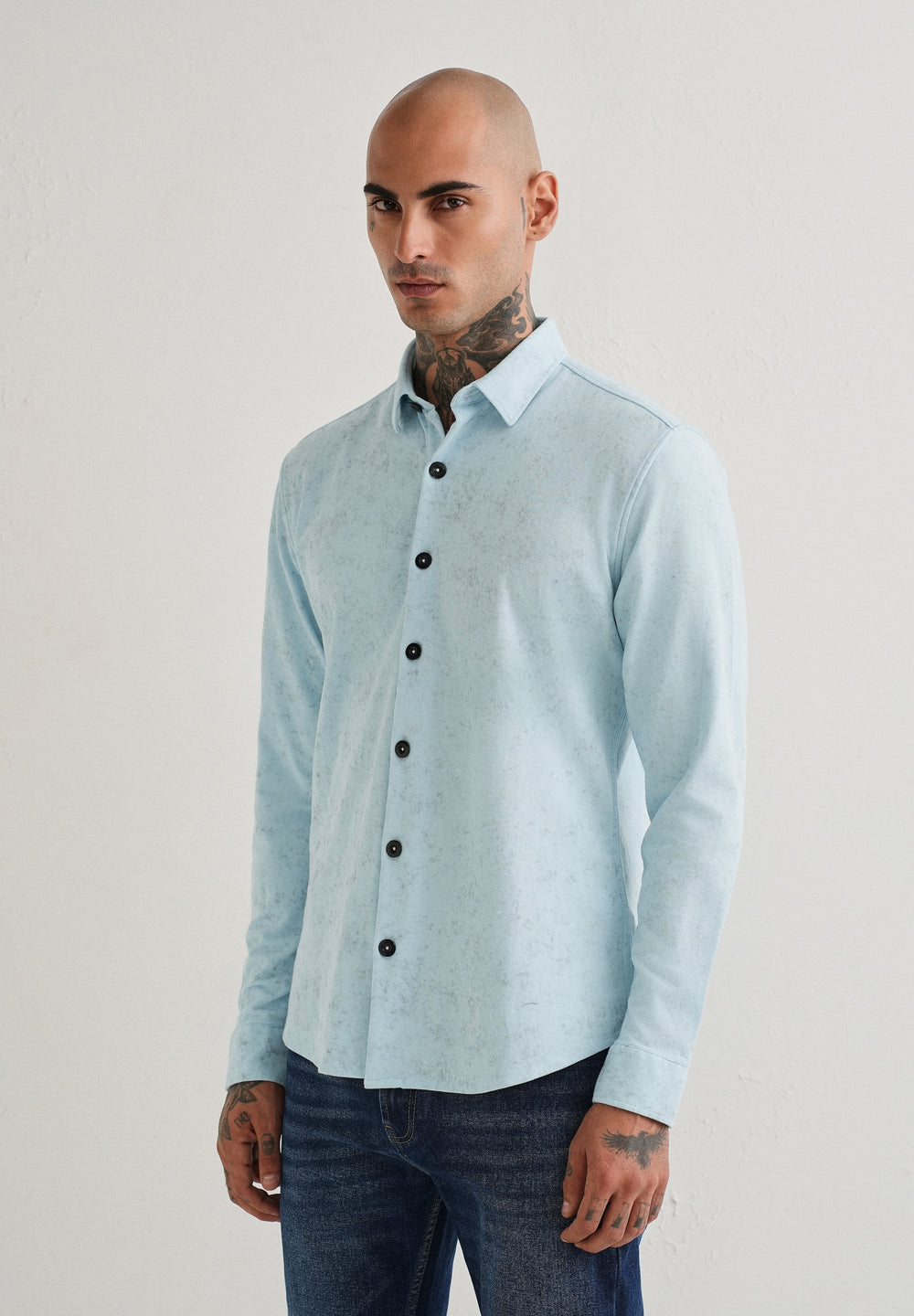 Sky Blue Knitted Shirt