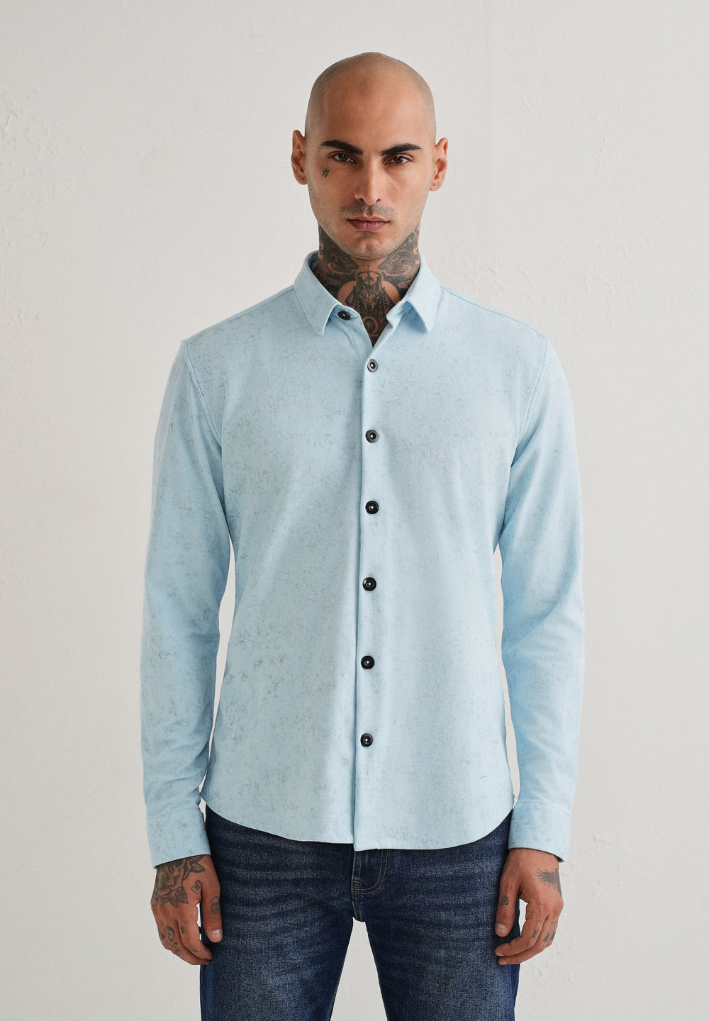 Sky Blue Knitted Shirt