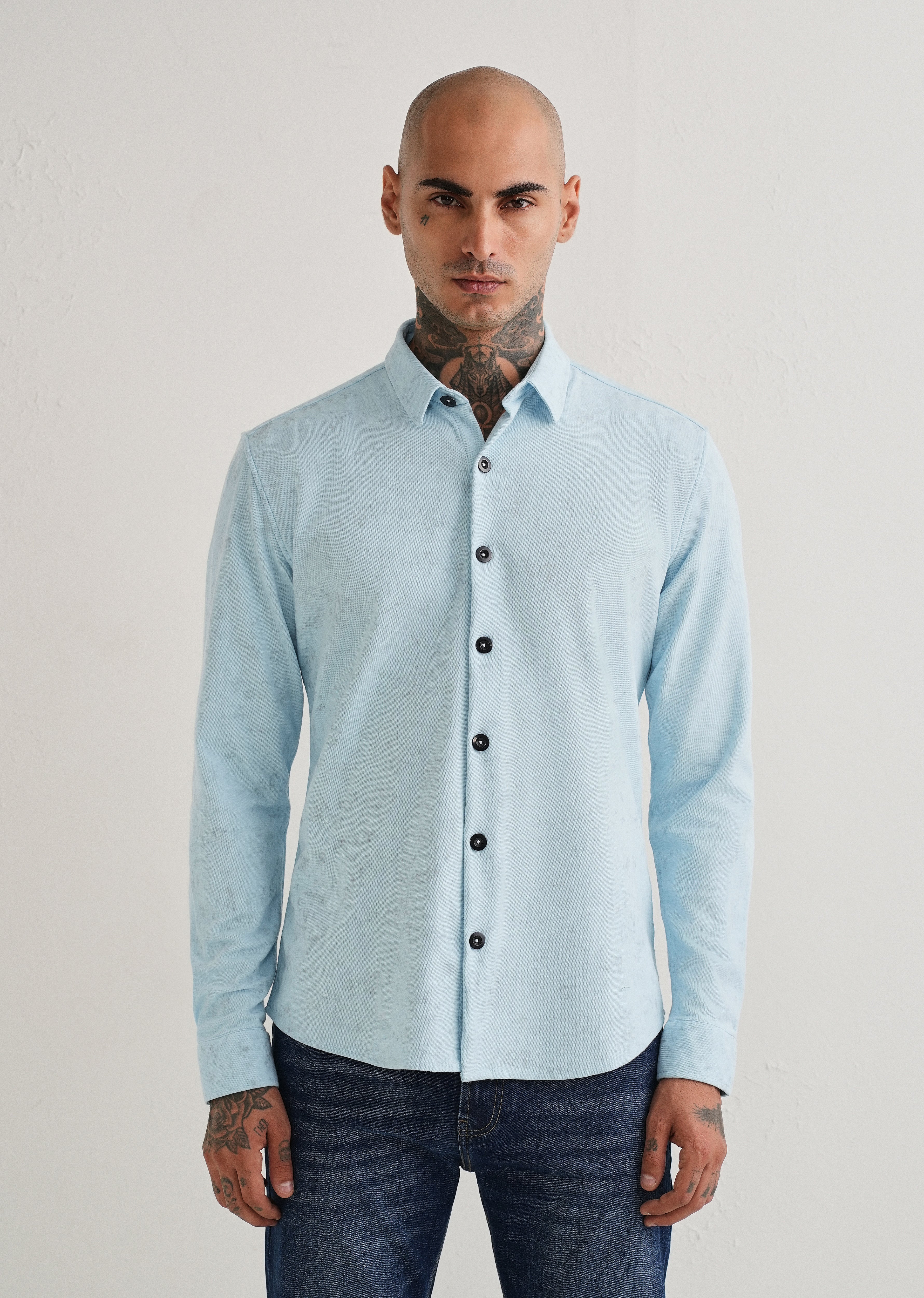 Sky Blue Knitted Shirt