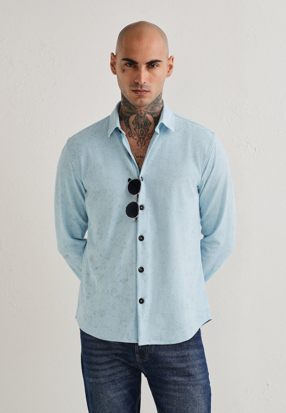 Sky Blue Knitted Shirt
