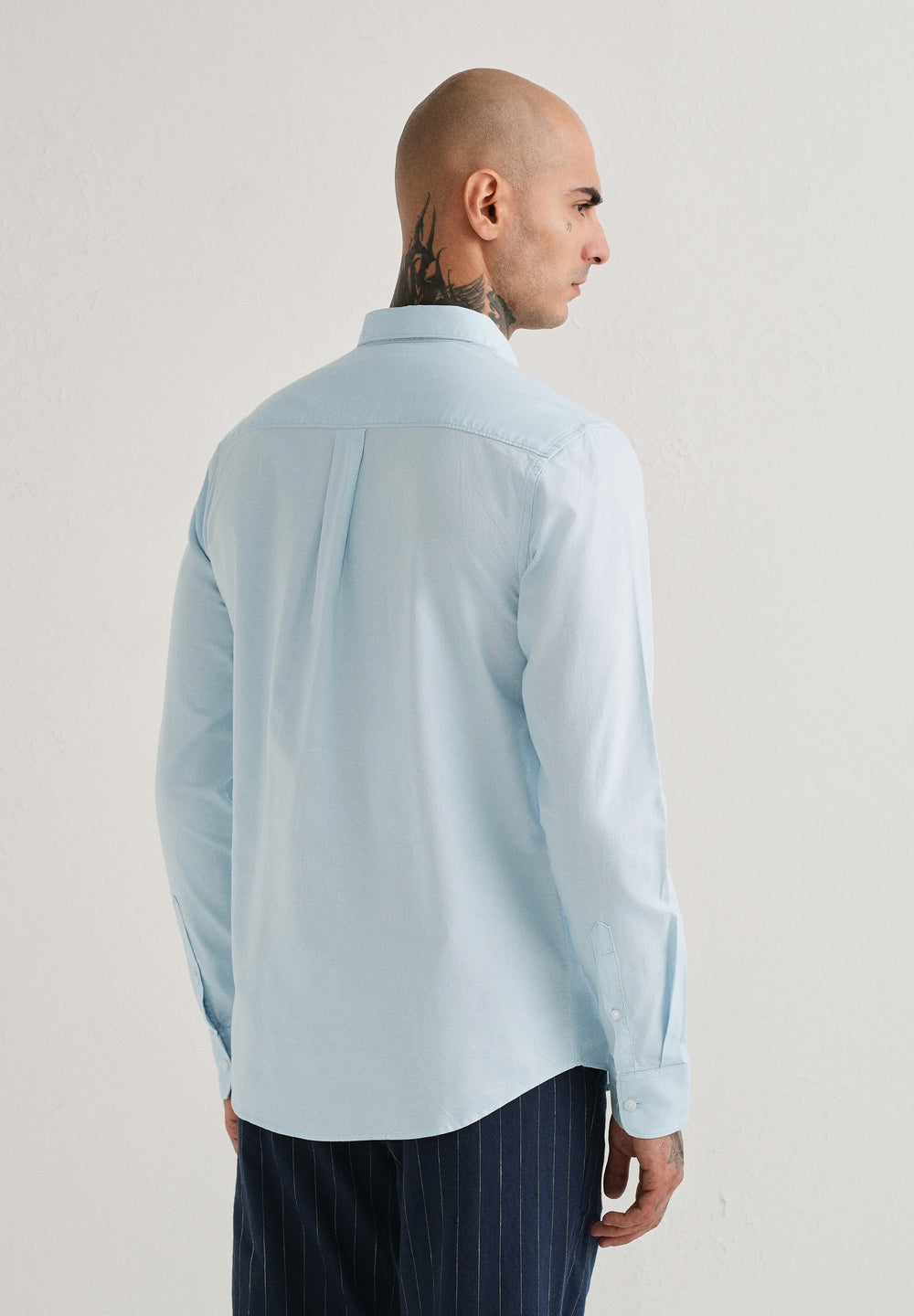 Sky Blue Plain Cotton Oxford Shirt